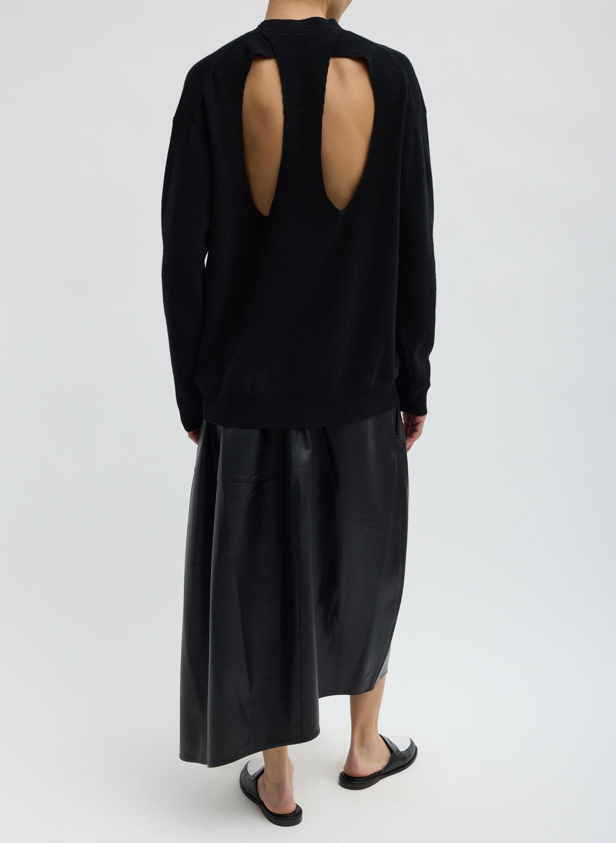 Leather Asymmetrical Balloon Skirt Black - Tibi