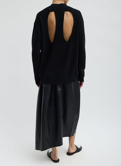 Leather Asymmetrical Balloon Skirt Black - Tibi