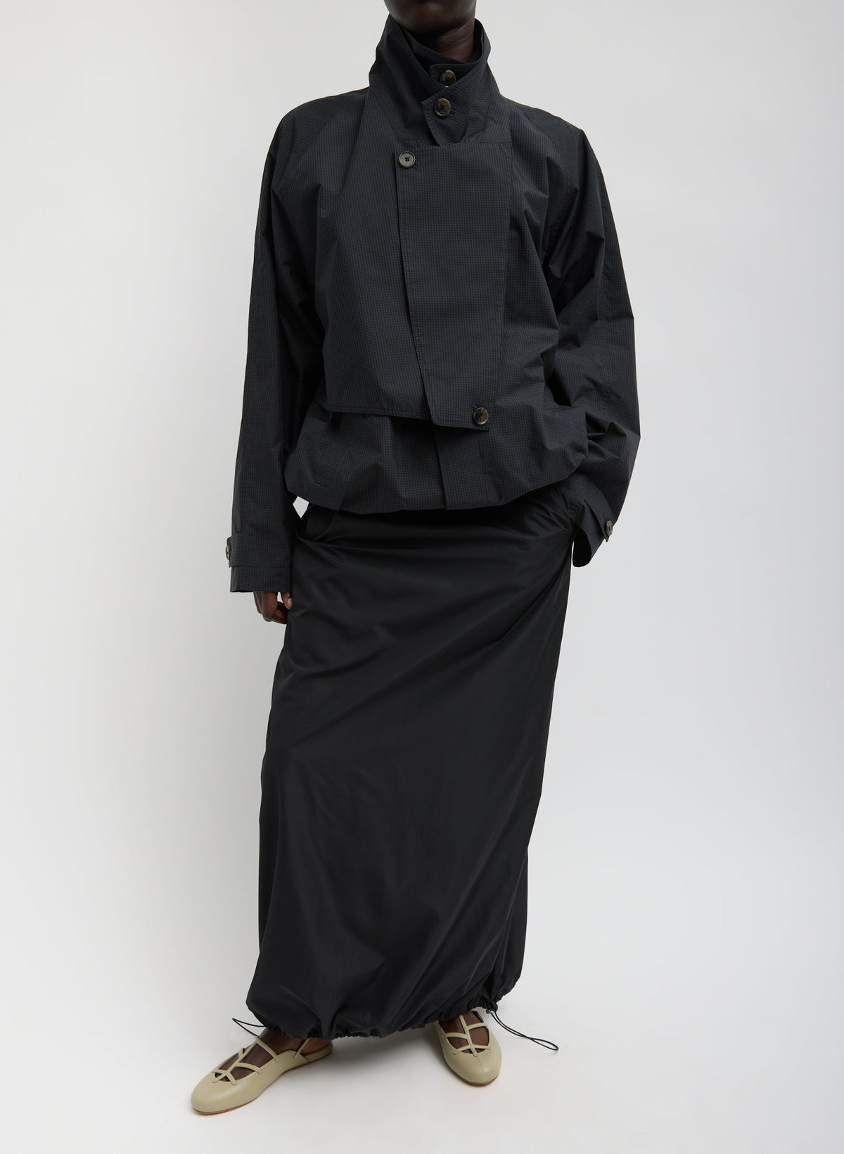 Italian Sporty Nylon Maxi Anorak Skirt Black - Tibi