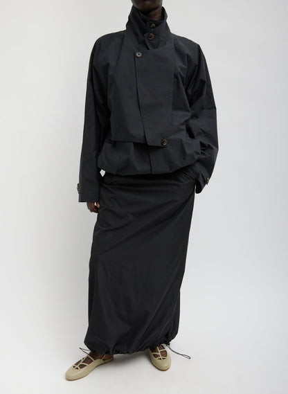 Italian Sporty Nylon Maxi Anorak Skirt Black - Tibi