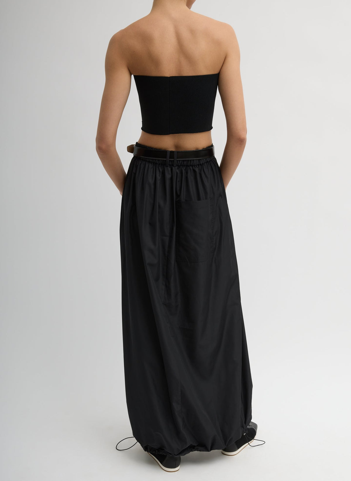 Italian Sporty Nylon Maxi Anorak Skirt Black - Tibi