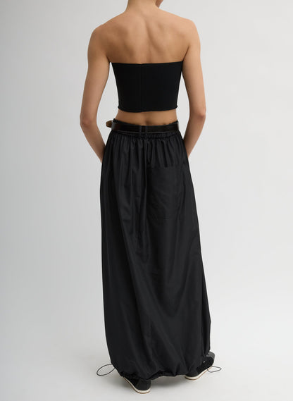 Italian Sporty Nylon Maxi Anorak Skirt Black - Tibi