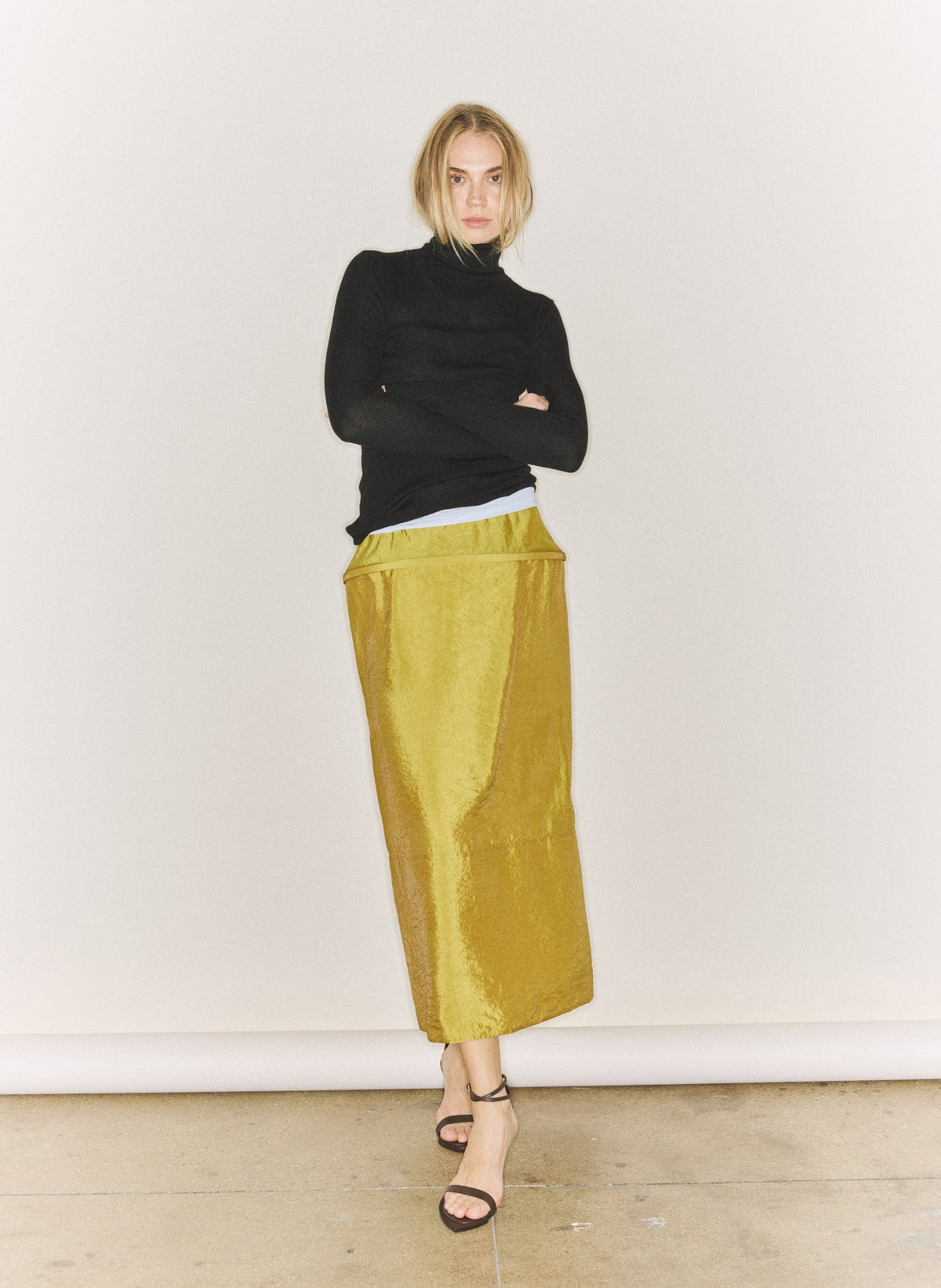 Chassis Hoop Pencil Skirt Dijon - Tibi