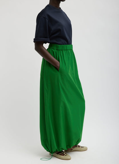 Italian Sporty Nylon Maxi Anorak Skirt Green - Tibi