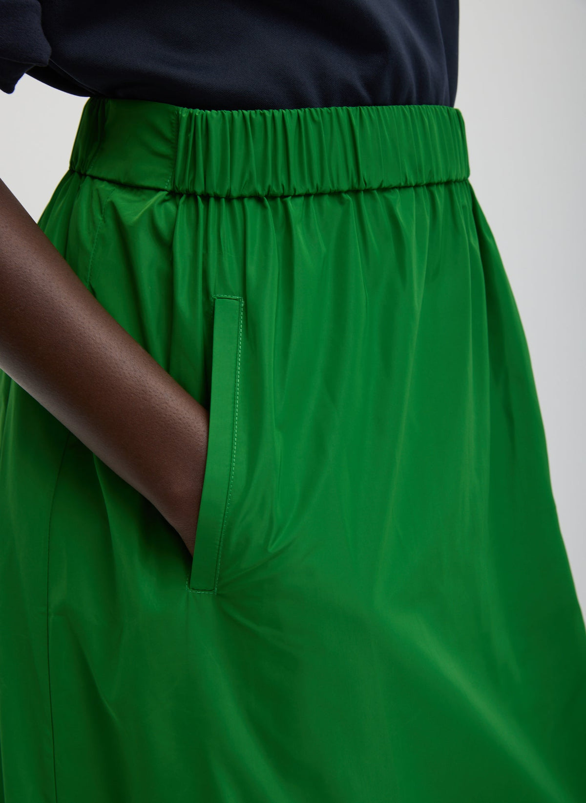 Italian Sporty Nylon Maxi Anorak Skirt Green - Tibi