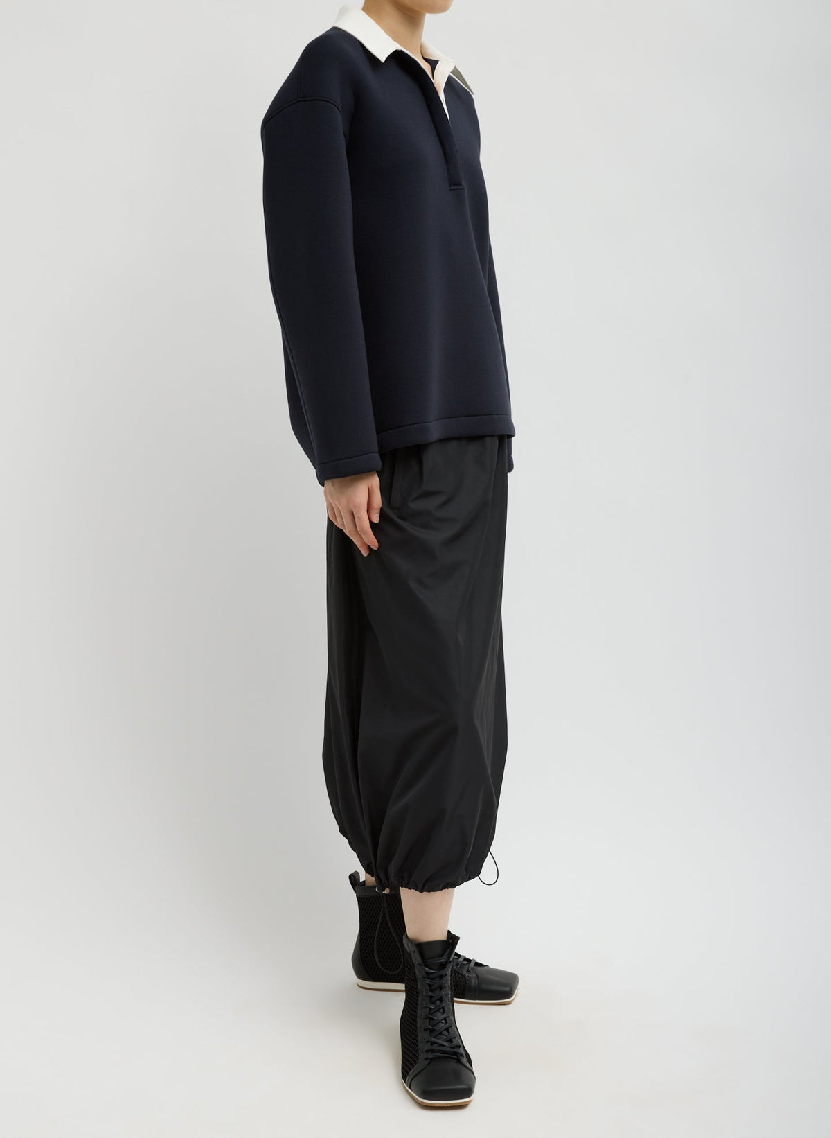 Italian Sporty Nylon Midi Anorak Skirt Black - Tibi
