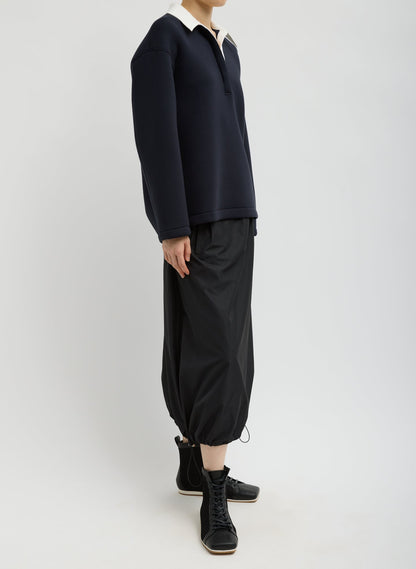 Italian Sporty Nylon Midi Anorak Skirt Black - Tibi