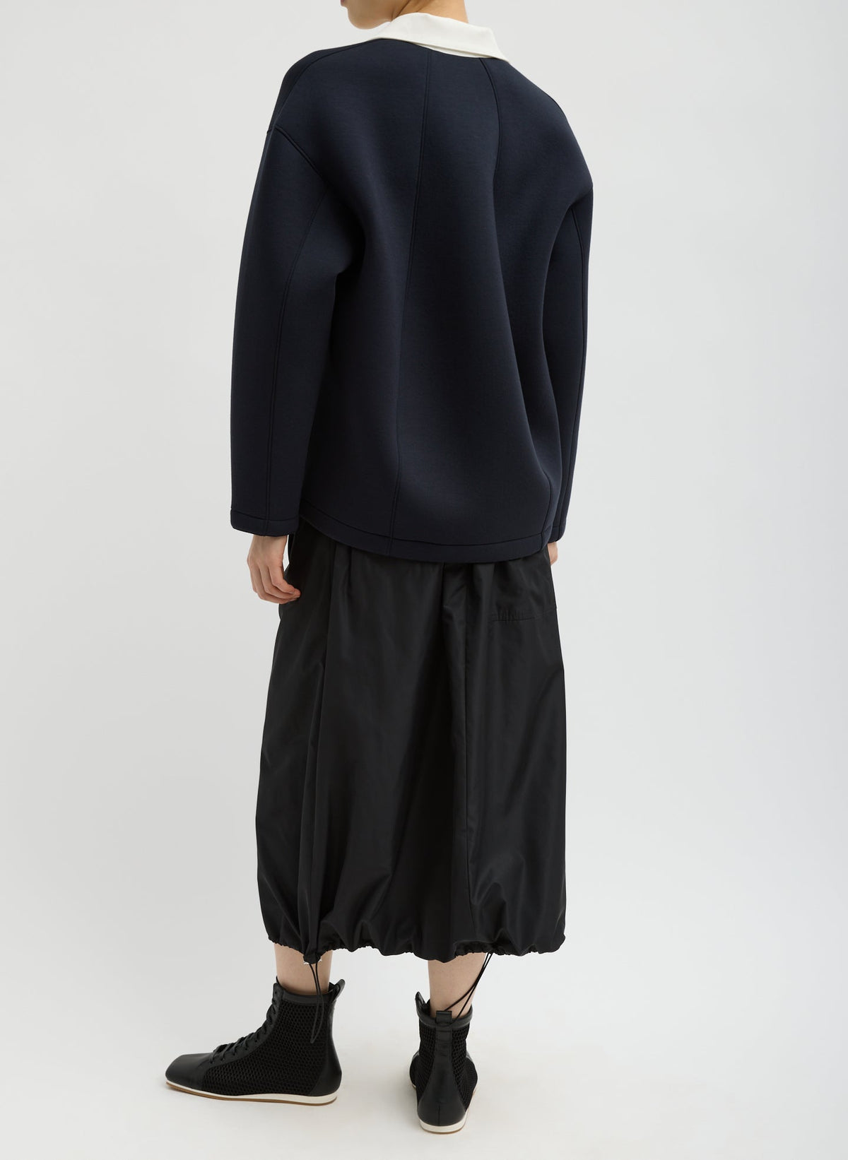 Italian Sporty Nylon Midi Anorak Skirt Black - Tibi