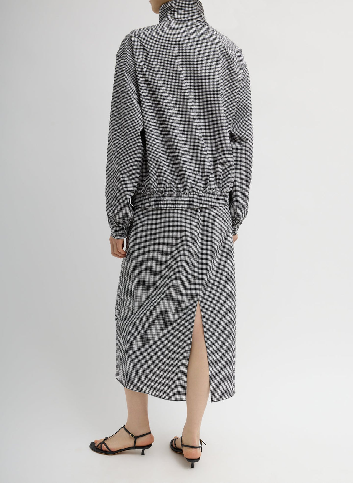 Tech Gingham Slip Skirt Black/White Gingham - Tibi