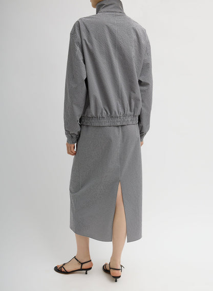 Tech Gingham Slip Skirt Black/White Gingham - Tibi