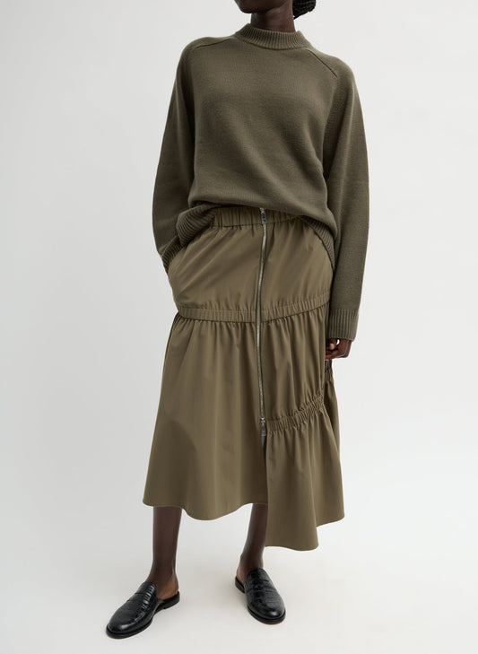 Tech Suiting Asymmetrical Skirt Dark Hazelnut - Tibi