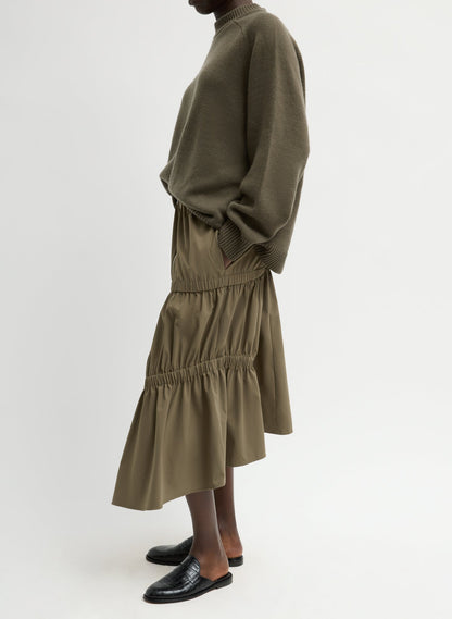 Tech Suiting Asymmetrical Skirt Dark Hazelnut - Tibi