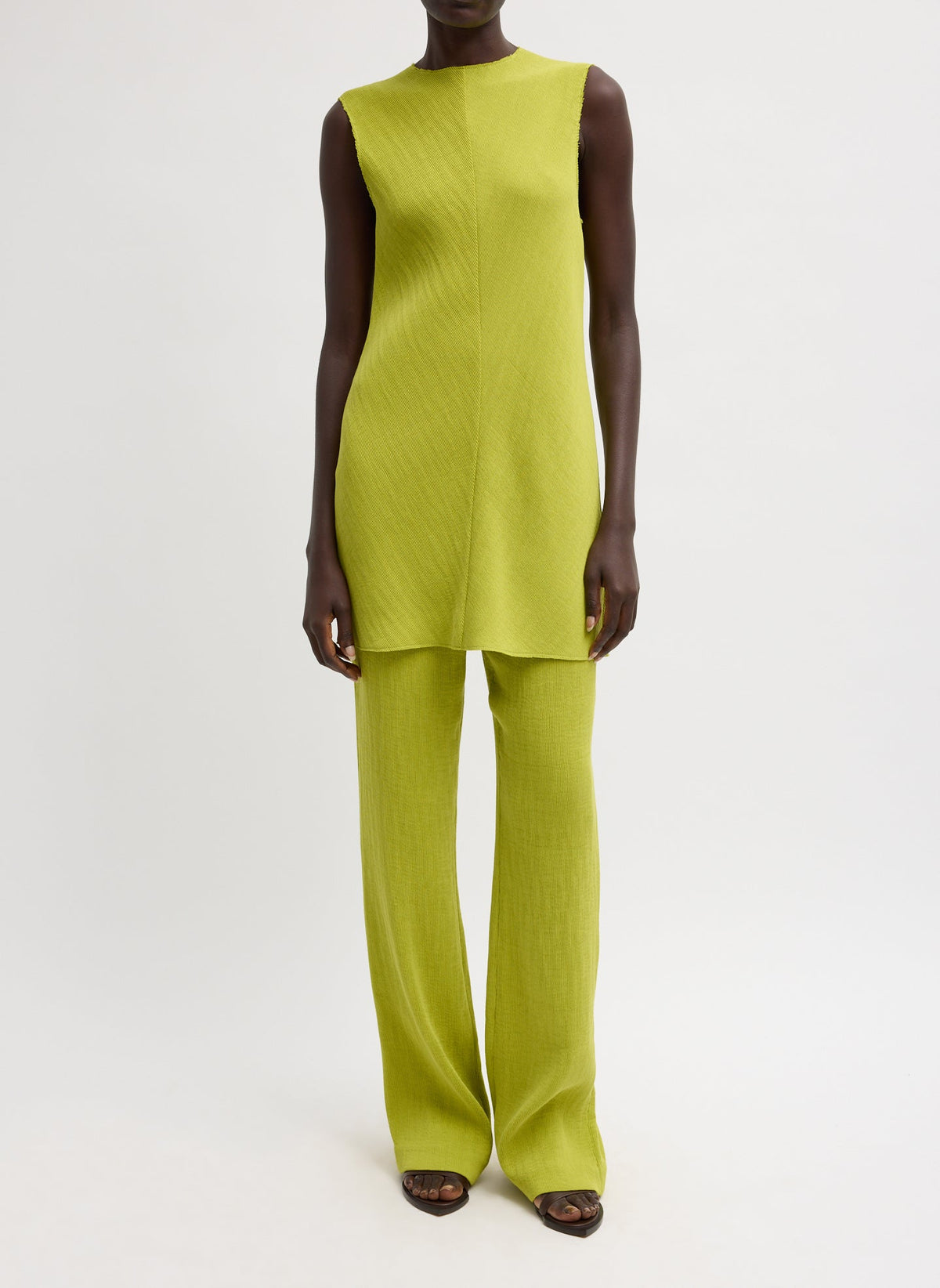 Viscose Plisse Corbit Pant Pea Pod - Tibi