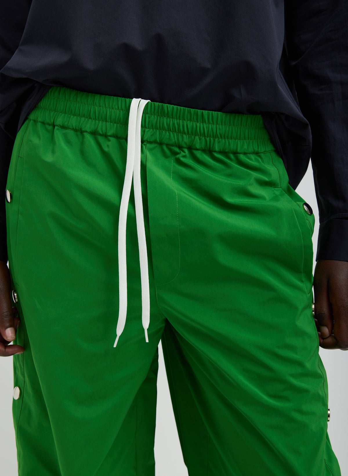 Nylon Snap Pull On Jogger Green - Tibi