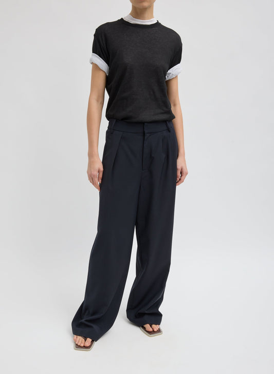 Tropical Wool Stella Pant Navy - Tibi