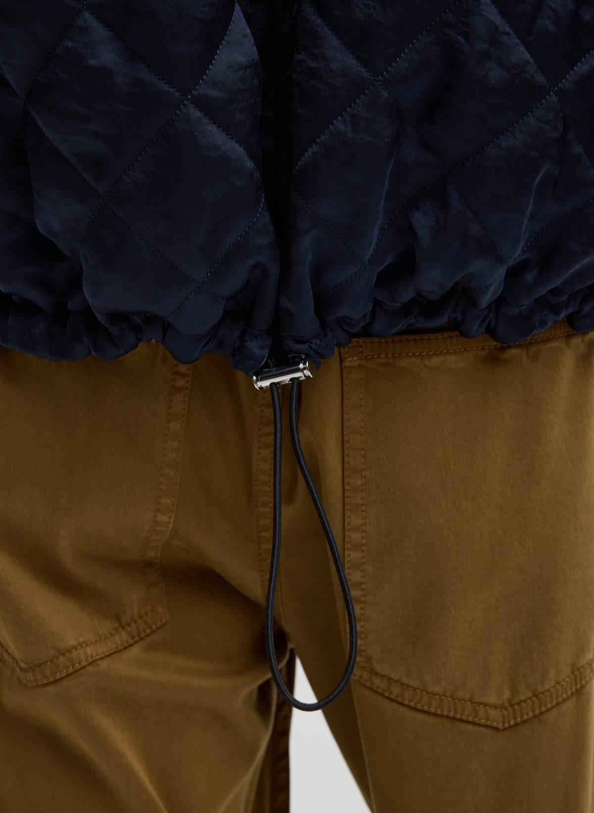 Garment Dyed Stretch Twill Tuck Pant Dark Tan - Tibi