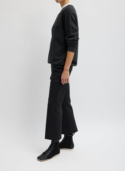 Compact Tech Knit Cropped Bootcut Pant Black - Tibi