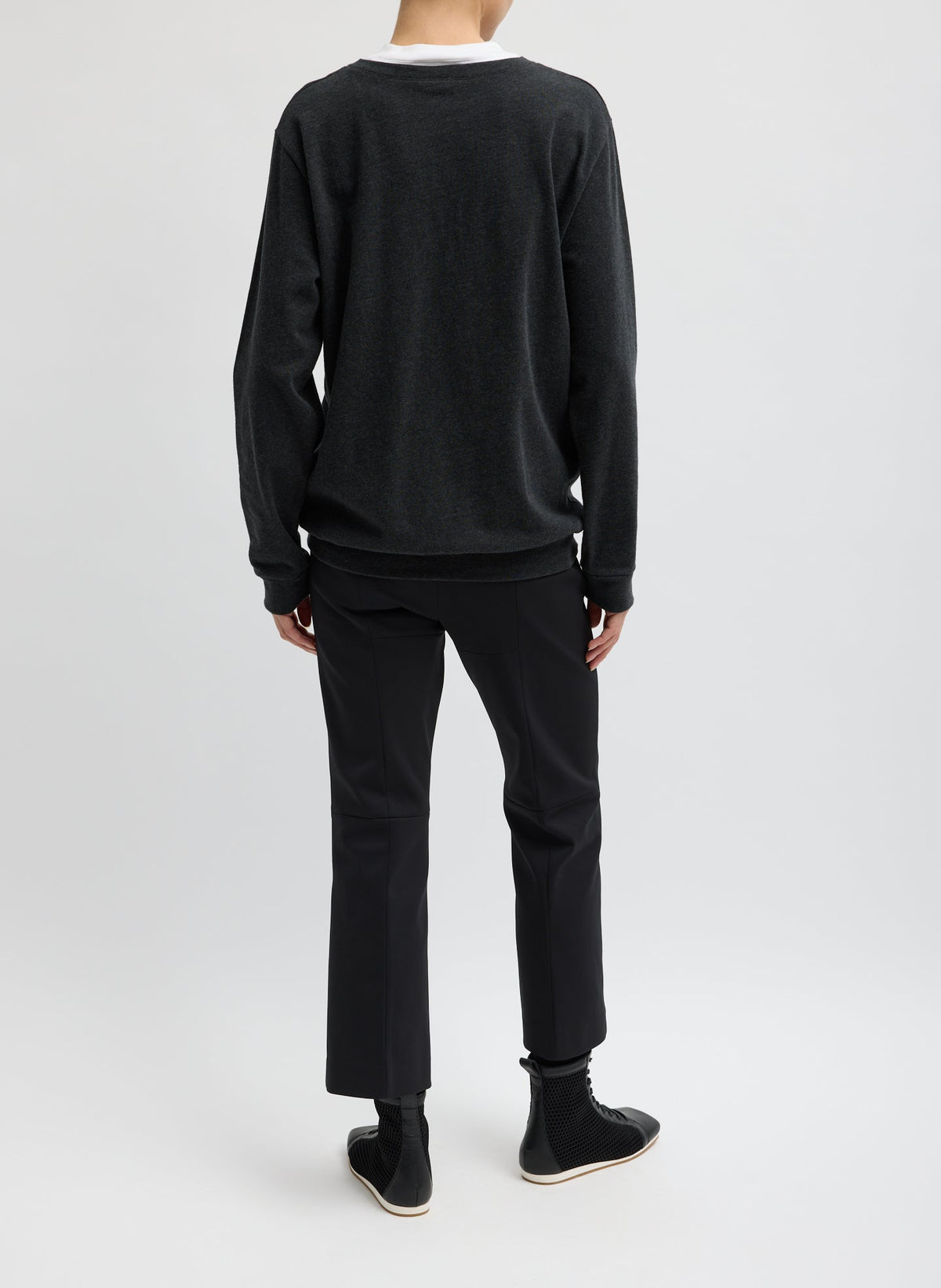 Compact Tech Knit Cropped Bootcut Pant Black - Tibi