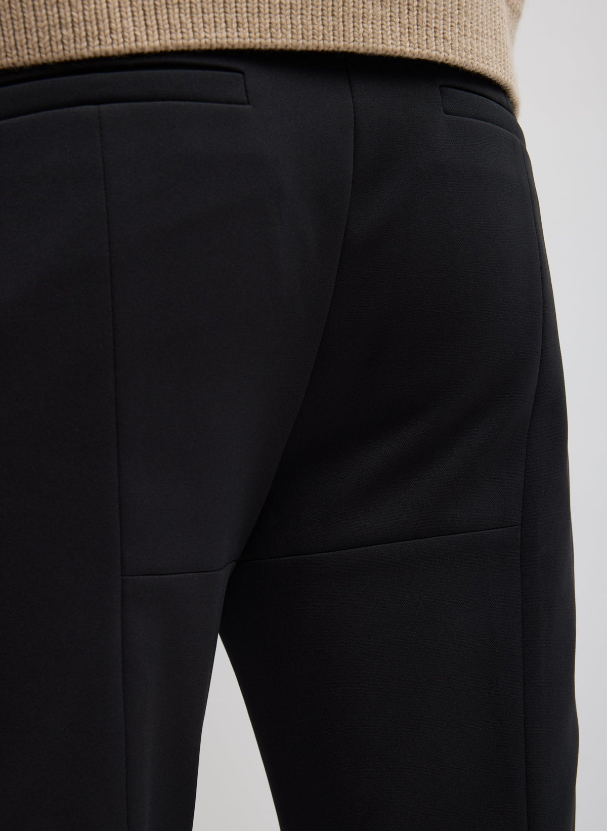 Compact Tech Knit Cropped Bootcut Pant Black - Tibi